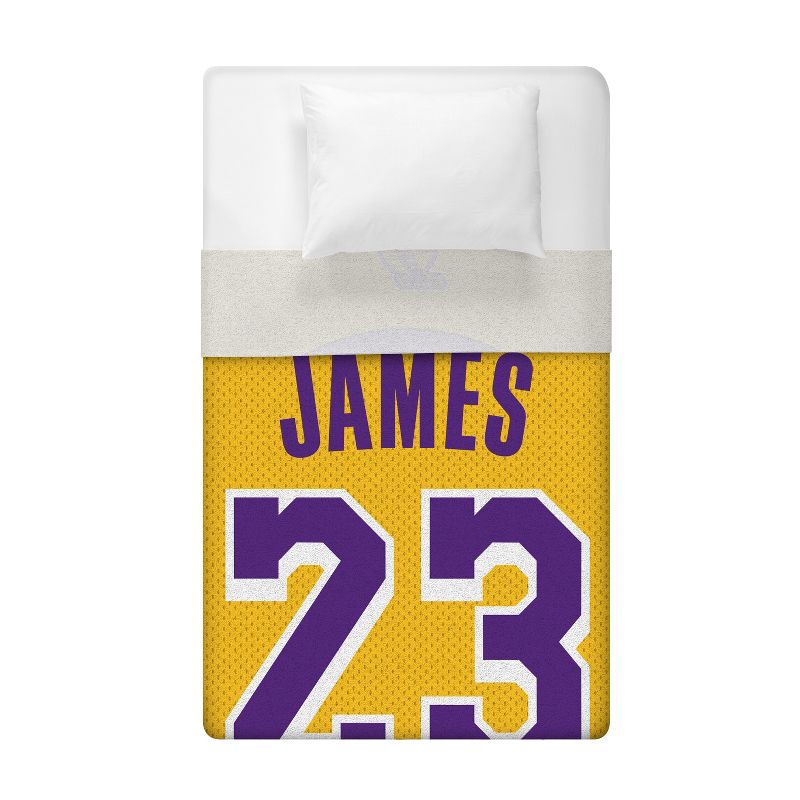 Sleep Squad Los Angeles Lakers LeBron James 60 x 80" Raschel Plush Blanket, 3 of 6