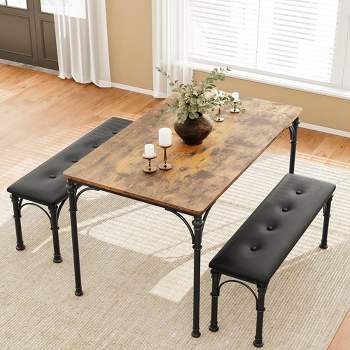 Whizmax Dining Table Set for 4, Kitchen Table Set with Upholstered Bench for Small Space, Apartment