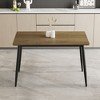 Lirago 47.2"W * 27.5"D * 28.7"H Modern Minimalist MDF Dining Table with Black Metal Legs-4-6 Seater for Small Kitchens & Apartments - 2 of 4