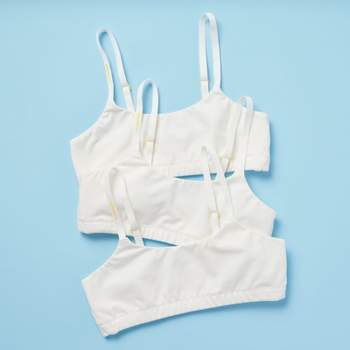 Yellowberry Girls' Super Soft Cotton First Training Bra With Convertible  Straps - Medium, Blue Wave : Target