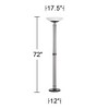 Possini Euro Design Modern Torchiere Floor Lamp 72" Tall Dark Bronze Frosted Glass Shade for Living Room Bedroom Office House - 4 of 4