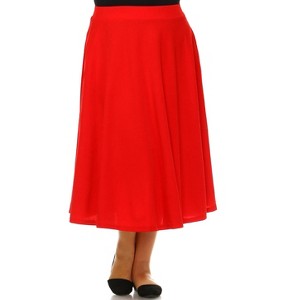 Women's Plus Size Tasmin Flare Midi Skirts - White Mark - 1 of 3