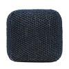 Christopher Knight Home Cube Stekar Boho Handcrafted Tufted Fabric Pouf Navy Blue : Wool Upholstered, Spot Clean, No Assembly Required - 3 of 4
