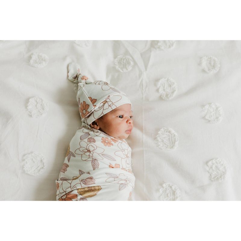 Copper Pearl Bloom Knit Swaddle Blanket, 3 of 9