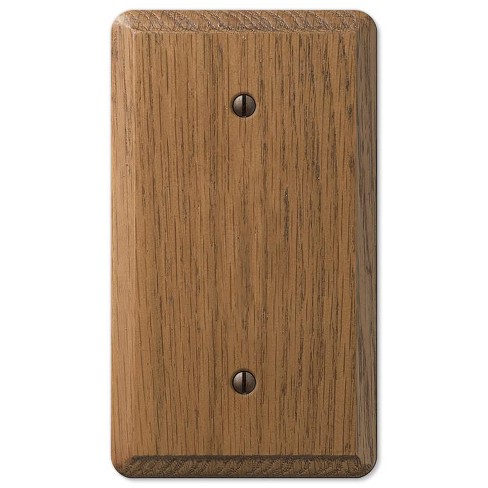 Amerelle Contemporary Medium Brown 1 gang Oak Wood Blank Wall Plate 1 pk - image 1 of 1