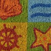 HomeRoots 18" X 30" Orange Yellow Coir Seashells Outdoor Summer Door Mat - 4 of 4