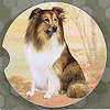 E & S Imports 2.5 Inch Sheltie Car Coaster Super Absorbent Coasters - 3 of 3