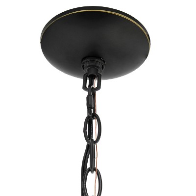 Elegant Restoration Bronze 5-Light Clear Glass Pendant Chandelier