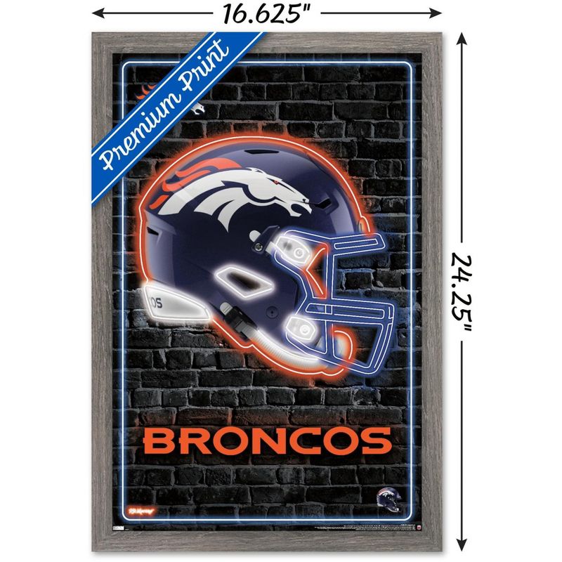 Trends International NFL Denver Broncos - Neon Helmet 23 Framed Wall Poster Prints, 3 of 7