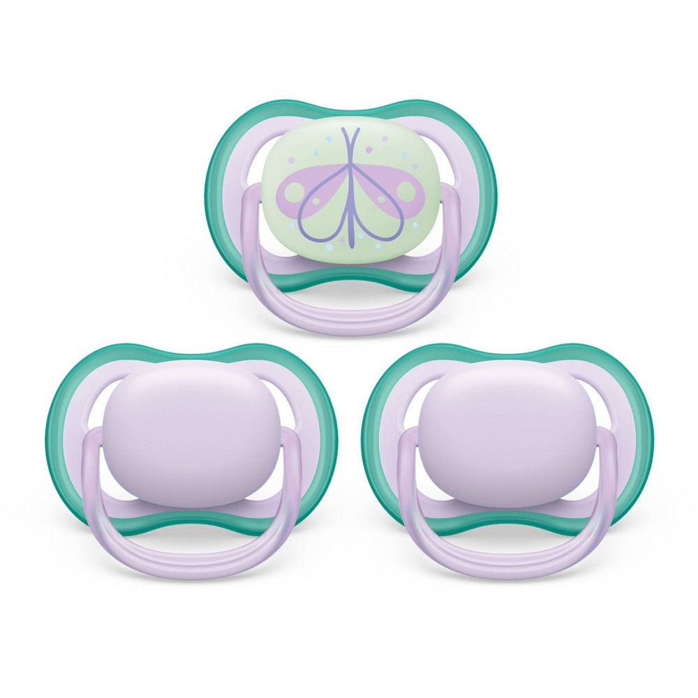 Photos - Other for Feeding Philips Avent Ultra Air Day Time Pacifier 0-6m - Fresh Lilac/Butterfly - 3pk 