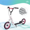 VisioGear 12 Inch Youth Scooter Kick Scooter for Kids 6+ with Adjustable Handlebar, Widened non-slip Footboard, White, 48.03"*23.62"*32.28" - 2 of 4
