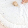 MakeMake Organics GOTS Certified Organic Cotton Nursery Floor Rug Washable Reversible Thick Quilted (Round 48", Dotty) - 4 of 4
