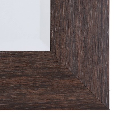 Espresso Elegance Rectangular Wall Mirror with Wood Frame, 24"W x 36"H