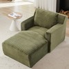 Corduroy Modern Chaise Chair with No Assembly Required, Comfy Sleeper Function and High-Density Foam with Pocket Spring - 2 of 4