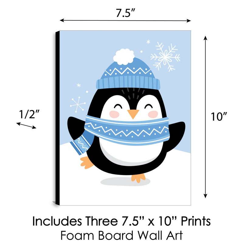 Big Dot of Happiness Winter Penguins - Holiday Nursery Wall Art and Christmas Home Decor - 7.5 x 10 inches - Set of 3 Prints, 5 of 8