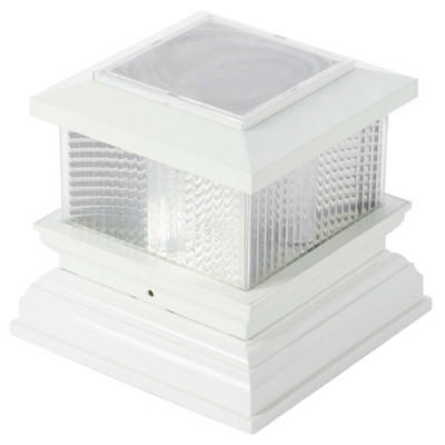 Gardenised 6 x 6 White Waterproof Outdoor Decorative Garden Solar Powered Post Light Fence Cap
