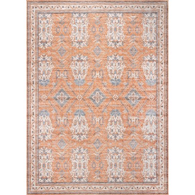 8'x10' Rectangle Loomed Medallion Area Rug Orange - nuLOOM