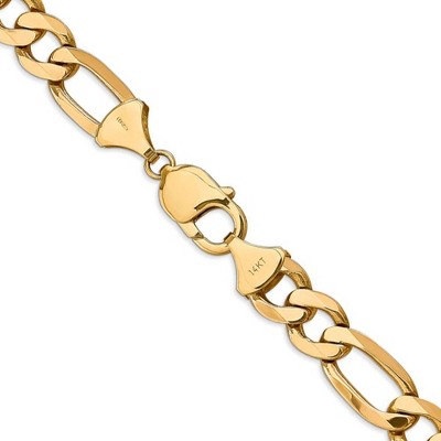 Black Bow Jewelry 10mm, 14k Yellow Gold, Flat Figaro Chain Bracelet
