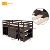 PAGED Simple Wooden Low Loft Bed Bunk Bed with Movable Desk, Twin Size Bed Frame with Storage, Ladder and Guardrail for Kids, Teens - 4 of 4