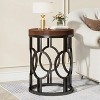 Hommoo Round End Table, Industrial Side Table with Metal Hollow Frame - image 4 of 4