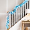 Northlight Pre-Lit Artificial Flocked Pine Christmas Garland - 9' - Sky Blue - Clear Lights - image 2 of 4