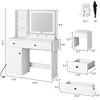 Vanity Desk with Mirror and LED Light, Makeup Vanity Desk with Drawers and Open Shelf and Storage Cabinet - 2 of 4