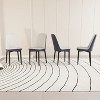CAVINAS Modern PU Leather Dining Chairs, Set of 4 Kitchen Chair with Curved Backrest and Black Metal Legs - 3 of 4