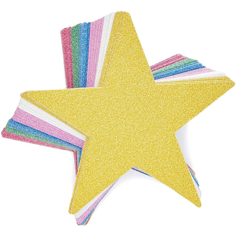 Bright Creations Glitter Star Cutouts (60 Count), 6 Colors, 5 of 6