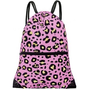 Drawstring Backpack, Lightweight Sports Gym Sack for Men & Women, Durable Cinch Snackpack for Beach - 1 of 4