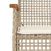 vidaXL Garden Dining Set Beige PE rattan 3 Piece Set - 31.5" table length Chair 4 - 3 of 4