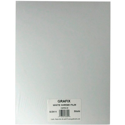 Grafix Shrink Film, 8-1/2 x 11 Inches, White, Pack of 50