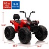Coucheta 24V Kids ATV Quad, 2-Seater 4WD Ride-On w/ 4x100W Motor, Dual 7AH Battery, Throttle Control, EVA Tires & Metal Suspension, LED Lights &Music - 3 of 4