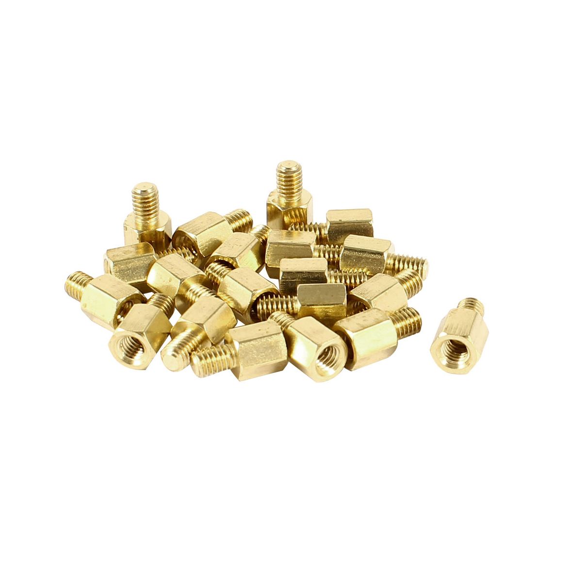 Unique Bargains Brass Durable Corrosion Resistant High Strength Standoff Hexagonal Spacer Gold 20 Pcs - thumbnail 5