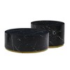 35.43" Faux Marble with Metal Base Round Modern Coffee Table with Gold Base and Accent Table - 3 of 4