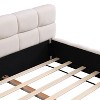 Kumasinova Elegant Chenille Upholstered Bed Frame with Checkerboard Design,Queen/King Size Platform Bed,No Box Spring Required,Beige - 4 of 4