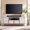 SinCiDo Luxury 70" Fluted TV Stand, Modern TV Console for TVs Up to 80 inches, Faux Marble Top & Curved Design - 2 of 4