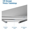 Commercial Kitchen Work Table with Adjustable Undershelf, Heavy Duty Prep Table for Home, Restaurant, Hotel, Stainless Steel - 4 of 4