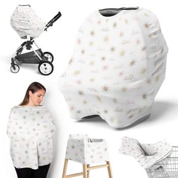Sweet Jojo Designs Girl 5-in-1 Multi Use Baby Nursing Cover Desert Sun Pink Gold and Taupe