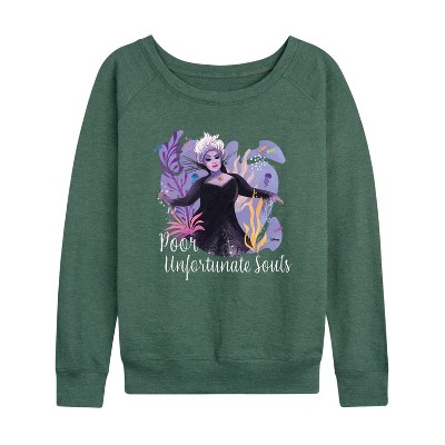 Women's - Disney - Poor Unfortunate Soul Lightweight French Terry Wide Neck Long Sleeve Shirt