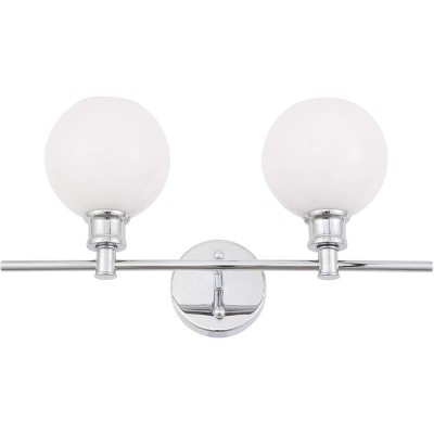 Collier 2-Light Chrome and Frosted White Glass Wall Sconce