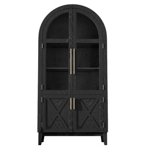 INFURNIC Decorative Storage Cabinets, Tall Arched Cabinet with Adjustable Shelves, Modern Bookcase for Living Room Dining Room - 1 of 4