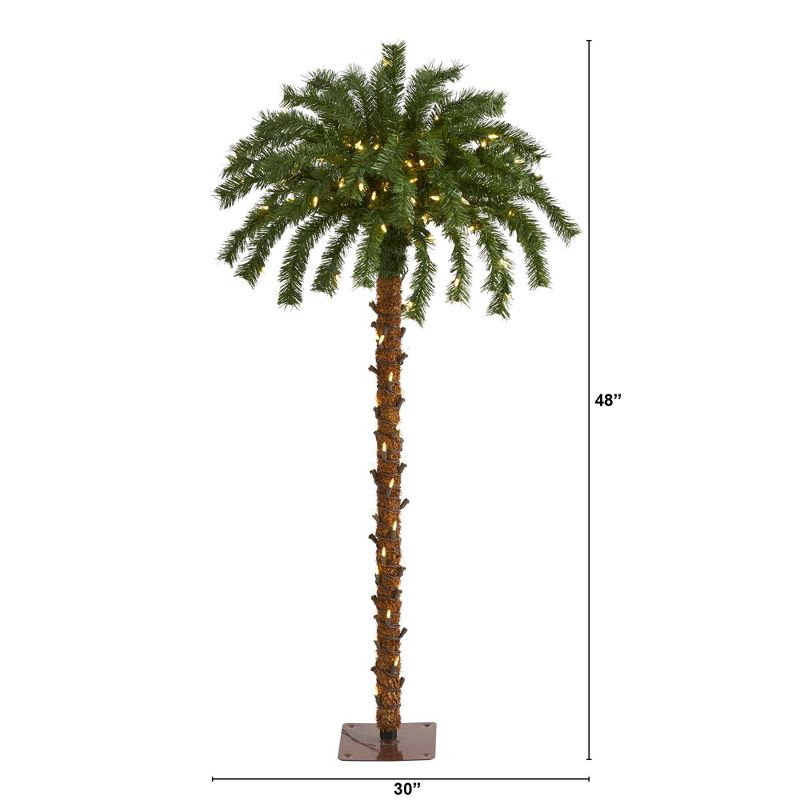 4ft Nearly Natural Pre-Lit LED Palm Artificial Christmas Tree Warm White Lights, 3 of 10