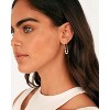 14K Gold Chain Earrings for Women | Double Piercing Dangle Chain Huggie Hoop Earrings | Cubic Zirconia Pearl Stud Ear Cuff Earrings for Women - 3 of 4