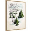 Amanti Art Christmas Snowy Winter Fir Trees and Birch Trees by Corinna Buchholz of Piddix Canvas Art Framed - 2 of 4