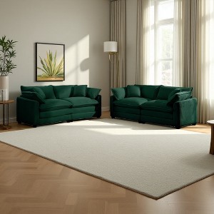 2-Piece Corduroy Living Room Sofa Set (Two 2-Seaters) - 1 of 4