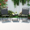 Tangkula 4 Pack Patio Folding Chairs w/ Backrests & Armrests Metal Frame Outdoor - 3 of 4