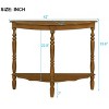 HDZNVF Retro Circular Curved Half-Moon Console Table - 4 of 4