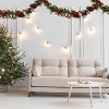 6ft Pre-Lit Christmas Garland with 20 Warm White LEDs, Flower & Bow Decor for Indoor/Outdoor Front Door and Mantle - 3 of 4