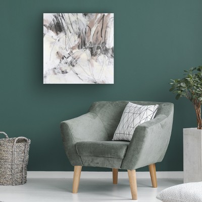Neutral Abstract Canvas Art with Wood Frame, 24 x 18