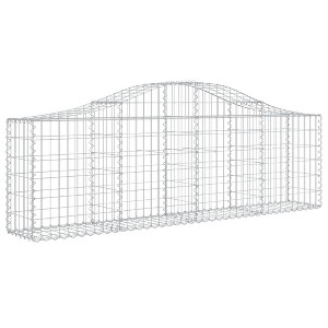 vidaXL Gabion Basket Arched Gabion Basket Planter for Flower Galvanized Iron - 78.7" x 11.8" x 23.6"/31.5" 1 - 1 of 4